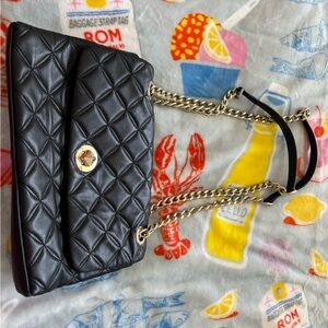 Kate Spade Black and Gold Quilted Shoulder Bag